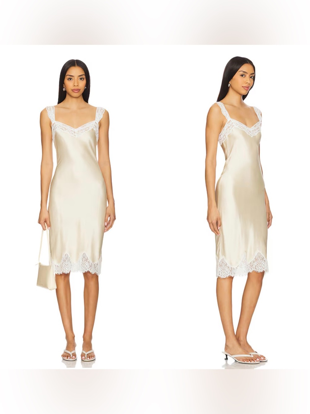 NWT TULAROSA Camille satin lace dress - Picture 1 of 7